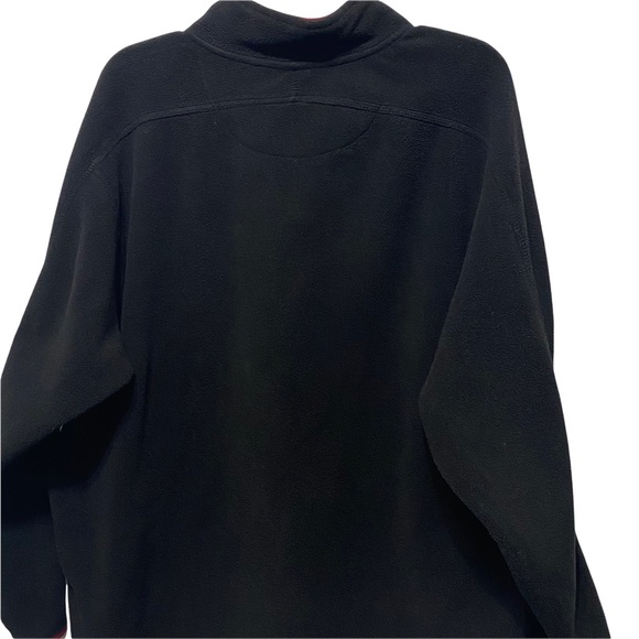 Basic Editions Men's Fleece Pullover Jacket Half Zip L Navy Blue Red Outerwear - Picture 6 of 8